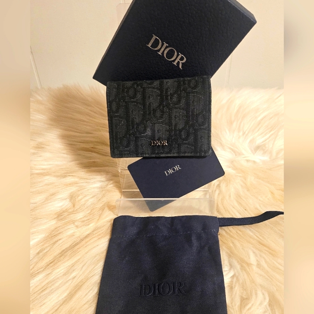 DIOR OBLIQUE COMPACT WALLET (full inclusion)